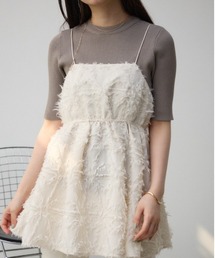 ジャガードペプラムキャミソール