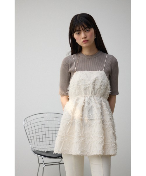 AZUL by moussy（アズールバイマウジー）の「ジャガードペプラムキャミソール（キャミソール・レディース・アイボリー/ブラック・FREE）」の5枚目の写真