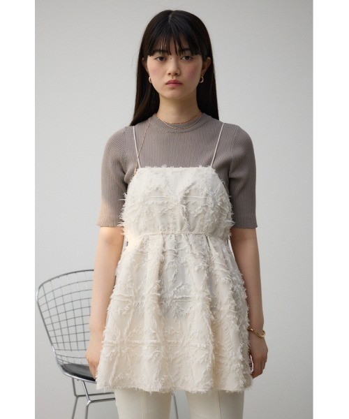 AZUL by moussy（アズールバイマウジー）の「ジャガードペプラムキャミソール（キャミソール・レディース・アイボリー/ブラック・FREE）」の7枚目の写真