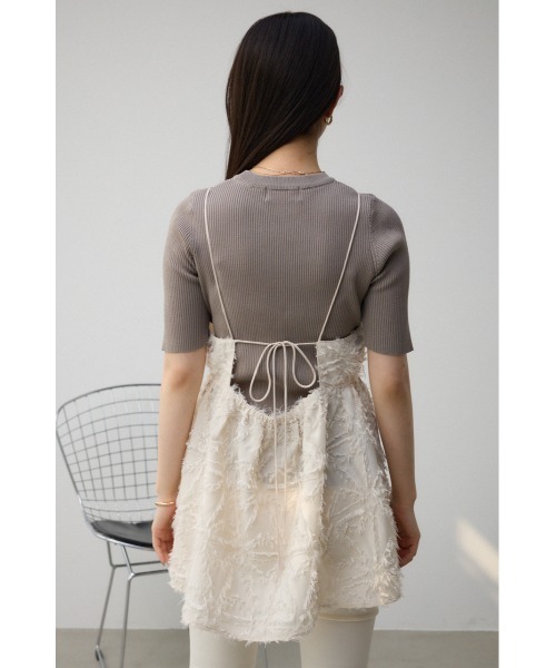 AZUL by moussy（アズールバイマウジー）の「ジャガードペプラムキャミソール（キャミソール・レディース・アイボリー/ブラック・FREE）」の9枚目の写真