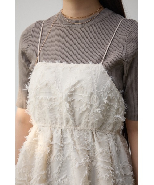 AZUL by moussy（アズールバイマウジー）の「ジャガードペプラムキャミソール（キャミソール・レディース・アイボリー/ブラック・FREE）」の11枚目の写真