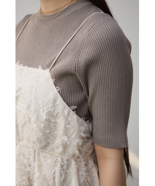 AZUL by moussy（アズールバイマウジー）の「ジャガードペプラムキャミソール（キャミソール・レディース・アイボリー/ブラック・FREE）」の12枚目の写真