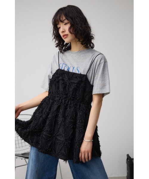 AZUL by moussy（アズールバイマウジー）の「ジャガードペプラムキャミソール（キャミソール・レディース・アイボリー/ブラック・FREE）」の16枚目の写真