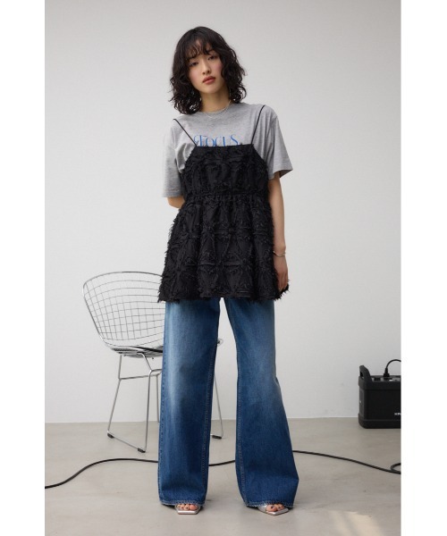 AZUL by moussy（アズールバイマウジー）の「ジャガードペプラムキャミソール（キャミソール・レディース・アイボリー/ブラック・FREE）」の17枚目の写真
