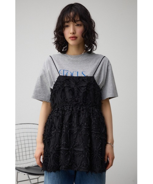 AZUL by moussy（アズールバイマウジー）の「ジャガードペプラムキャミソール（キャミソール・レディース・アイボリー/ブラック・FREE）」の18枚目の写真