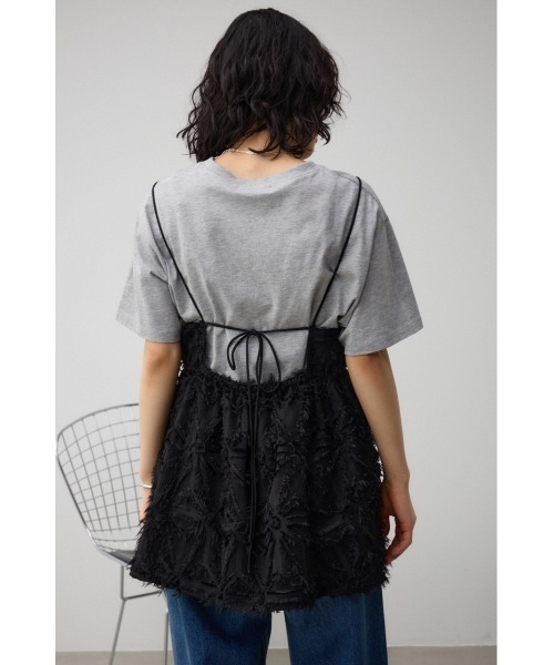 AZUL by moussy（アズールバイマウジー）の「ジャガードペプラムキャミソール（キャミソール・レディース・アイボリー/ブラック・FREE）」の20枚目の写真