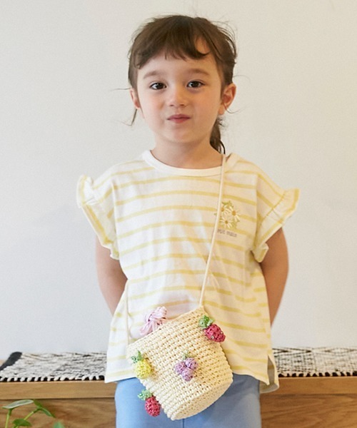 petit main(プティマイン)の「【プティプラ】GIRLS半袖Tシャツ(Tシャツ/カットソー・キッズ・イエロー/エメラルド/ブルー/マルチ/オレンジ/ライトグリーン/ピンク/ラベンダー/ネイビー/オフホワイト・110cm/100cm/90cm/80cm/130cm/120cm)」の7枚目の写真