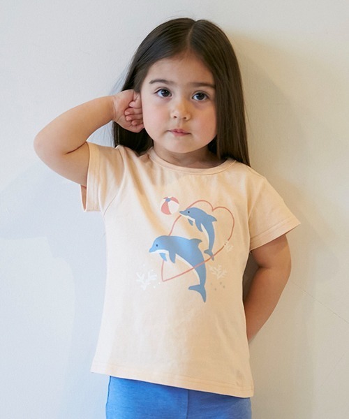 petit main(プティマイン)の「【プティプラ】GIRLS半袖Tシャツ(Tシャツ/カットソー・キッズ・イエロー/エメラルド/ブルー/マルチ/オレンジ/ライトグリーン/ピンク/ラベンダー/ネイビー/オフホワイト・110cm/100cm/90cm/80cm/130cm/120cm)」の9枚目の写真