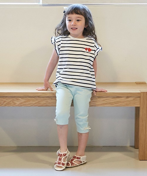 petit main(プティマイン)の「【プティプラ】GIRLS半袖Tシャツ(Tシャツ/カットソー・キッズ・イエロー/エメラルド/ブルー/マルチ/オレンジ/ライトグリーン/ピンク/ラベンダー/ネイビー/オフホワイト・110cm/100cm/90cm/80cm/130cm/120cm)」の19枚目の写真