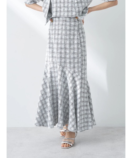 earth music&ecology（アースミュージックアンドエコロジー）の「カットソーツィードマーメイドスカート（スカート・レディース・ブラック系その他/グリーン系その他2・S/M）」の3枚目の写真