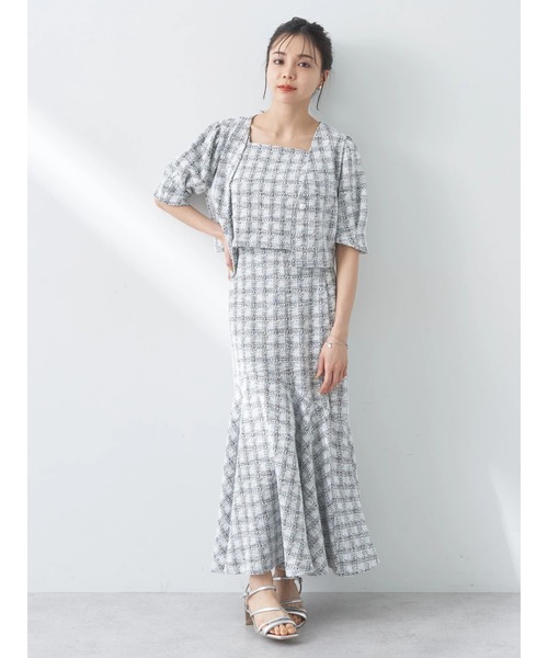 earth music&ecology（アースミュージックアンドエコロジー）の「カットソーツィードマーメイドスカート（スカート・レディース・ブラック系その他/グリーン系その他2・S/M）」の6枚目の写真