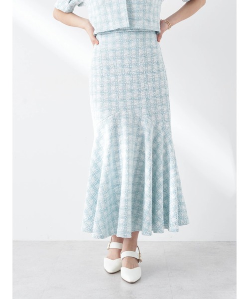 earth music&ecology（アースミュージックアンドエコロジー）の「カットソーツィードマーメイドスカート（スカート・レディース・ブラック系その他/グリーン系その他2・S/M）」の9枚目の写真