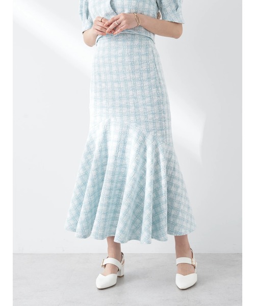 earth music&ecology（アースミュージックアンドエコロジー）の「カットソーツィードマーメイドスカート（スカート・レディース・ブラック系その他/グリーン系その他2・S/M）」の10枚目の写真