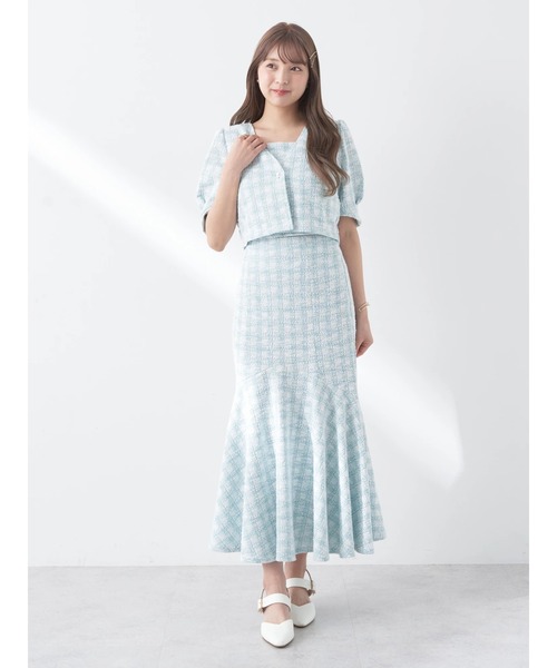 earth music&ecology（アースミュージックアンドエコロジー）の「カットソーツィードマーメイドスカート（スカート・レディース・ブラック系その他/グリーン系その他2・S/M）」の11枚目の写真