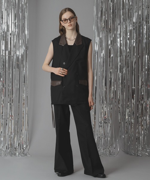 selle glant(セレグランテ)の「DOUBLE TAILORED SIDE ZIP GILET VEST /ダブルテーラードサイドジップジレベスト(ベスト・メンズ・ブラック/ダークブラウン・SMALL/MEDIUM/LARGE)」の7枚目の写真