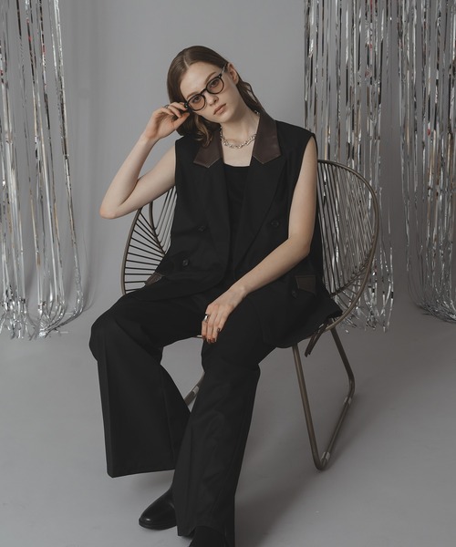 selle glant(セレグランテ)の「DOUBLE TAILORED SIDE ZIP GILET VEST /ダブルテーラードサイドジップジレベスト(ベスト・メンズ・ブラック/ダークブラウン・SMALL/MEDIUM/LARGE)」の14枚目の写真