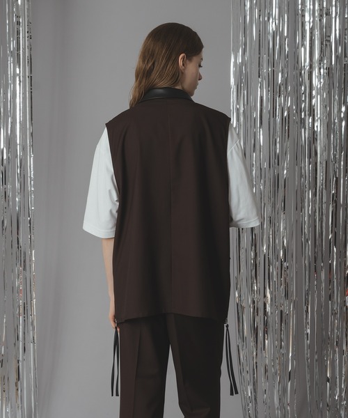 selle glant(セレグランテ)の「DOUBLE TAILORED SIDE ZIP GILET VEST /ダブルテーラードサイドジップジレベスト(ベスト・メンズ・ブラック/ダークブラウン・SMALL/MEDIUM/LARGE)」の19枚目の写真