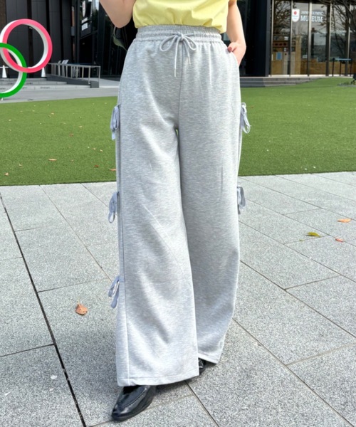 Birthday room（バースデイルーム）の「サイドリボンスウェットパンツ / side ribbon sweat pants（スウェットパンツ・レディース・グレー/ブラック・FREE）」の18枚目の写真