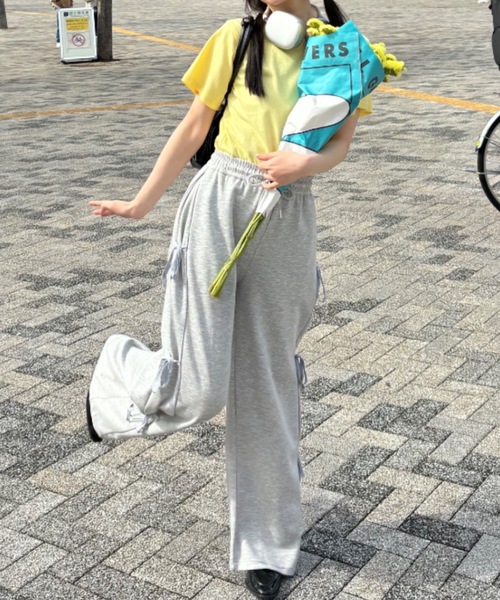 Birthday room（バースデイルーム）の「サイドリボンスウェットパンツ / side ribbon sweat pants（スウェットパンツ・レディース・グレー/ブラック・FREE）」の20枚目の写真