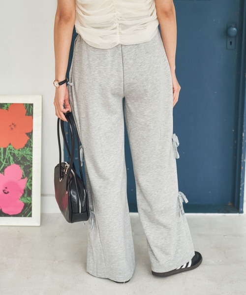 Birthday room（バースデイルーム）の「サイドリボンスウェットパンツ / side ribbon sweat pants（スウェットパンツ・レディース・グレー/ブラック・FREE）」の10枚目の写真
