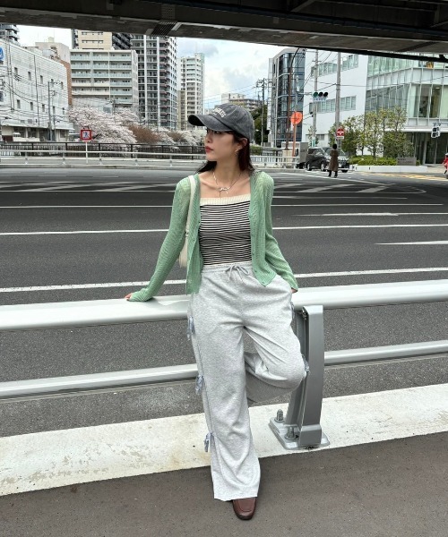 Birthday room（バースデイルーム）の「サイドリボンスウェットパンツ / side ribbon sweat pants（スウェットパンツ・レディース・グレー/ブラック・FREE）」の16枚目の写真