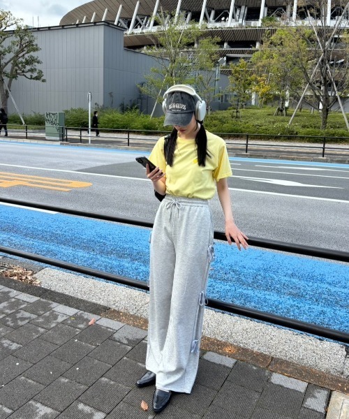 大人 スウェット サイドリボン スポーティーパンツ カジュアル セール】サイドリボンスウェットパンツ / side ribbon sweat