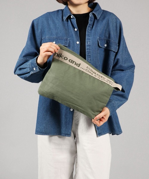 niko and...（ニコアンド）の「オリジナルニコロゴテープポーチ（ポーチ・レディース・グレー/アイボリー/カーキ・0）」の5枚目の写真