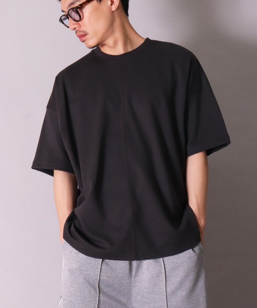 BAYBLO（ベイブロ）の「(BB)【ユニセックス】センターステッチ オーバーサイズ Tシャツ（Tシャツ/カットソー・メンズ・ダークグリーン/スミクロ/オフホワイト/ネイビー/オレンジ・FREE）」の9枚目の写真