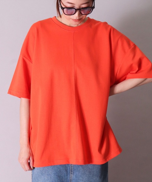 BAYBLO（ベイブロ）の「(BB)【ユニセックス】センターステッチ オーバーサイズ Tシャツ（Tシャツ/カットソー・メンズ・ダークグリーン/スミクロ/オフホワイト/ネイビー/オレンジ・FREE）」の15枚目の写真