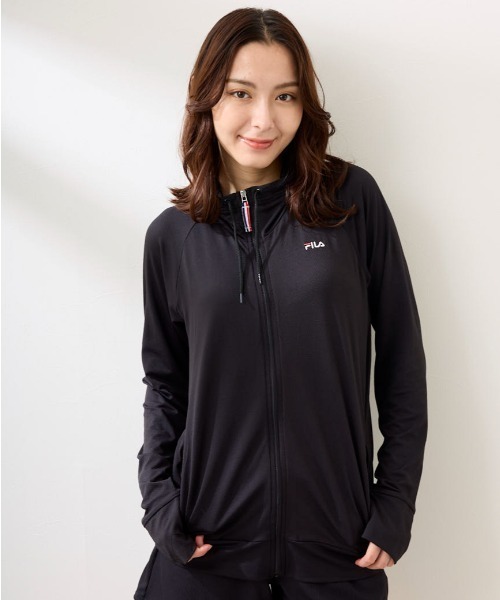 水着・ラッシュガード FILA X OJOS Strap Zip-up Swimsuit OJOS] FILA X OJOS Strap Zip-up Swimsuit / Black 正規品 韓国