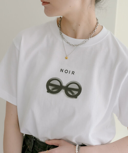 イアパピヨネ【ANGE IN DISGUISE】サングラス柄プリントTシャツ ear PAPILLONNER（イアパピヨネ）の「【ANGE IN DISGUISE】綿100