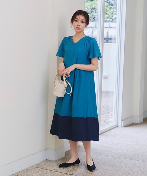 【撥水】スカラップニットフラットパンプス（パンプス）｜Tiaclasse（ティアクラッセ）