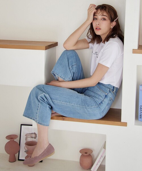 【撥水】スカラップニットフラットパンプス（パンプス）｜Tiaclasse（ティアクラッセ）