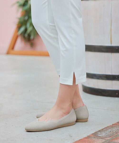 【撥水】スカラップニットフラットパンプス（パンプス）｜Tiaclasse（ティアクラッセ）