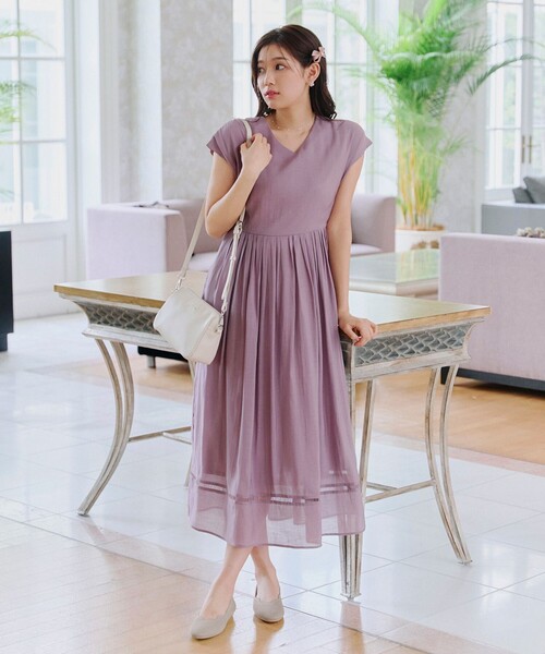 【撥水】スカラップニットフラットパンプス（パンプス）｜Tiaclasse（ティアクラッセ）