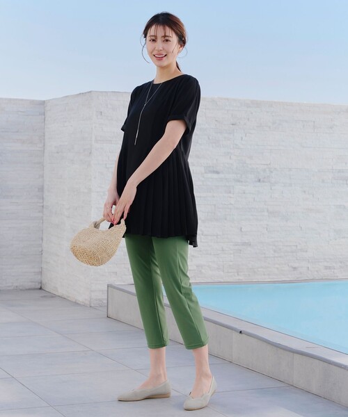 【撥水】スカラップニットフラットパンプス（パンプス）｜Tiaclasse（ティアクラッセ）