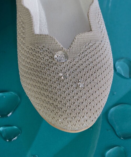 【撥水】スカラップニットフラットパンプス（パンプス）｜Tiaclasse（ティアクラッセ）