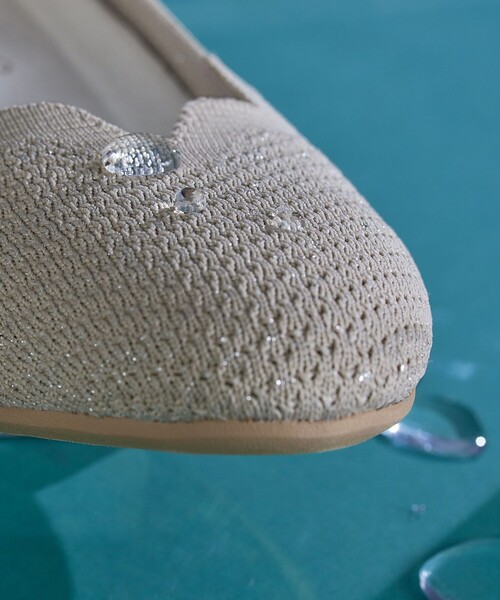 【撥水】スカラップニットフラットパンプス（パンプス）｜Tiaclasse（ティアクラッセ）