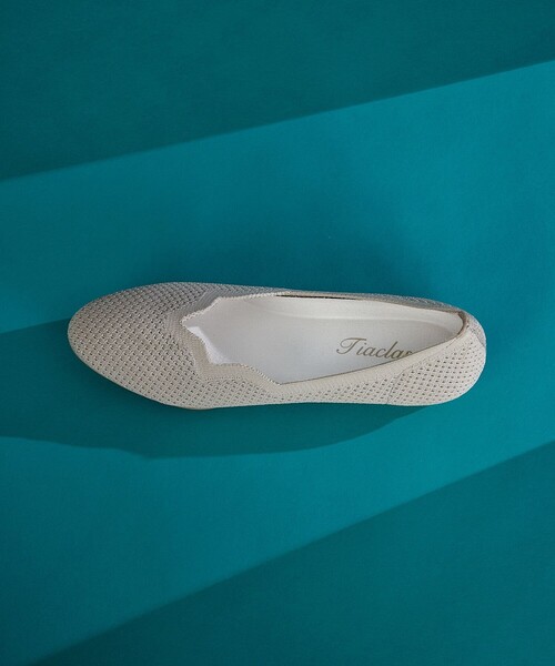 【撥水】スカラップニットフラットパンプス（パンプス）｜Tiaclasse（ティアクラッセ）