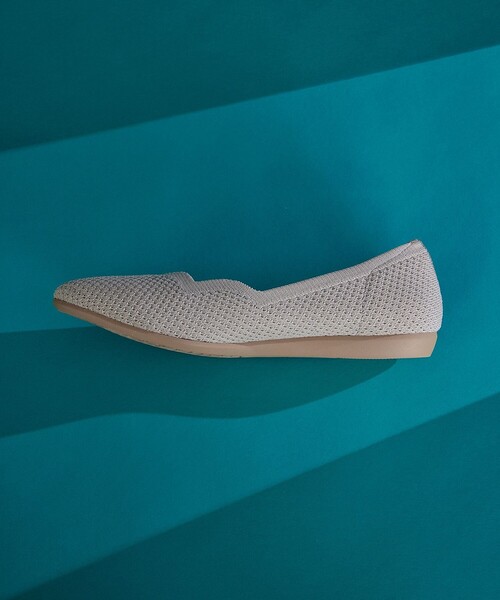 【撥水】スカラップニットフラットパンプス（パンプス）｜Tiaclasse（ティアクラッセ）
