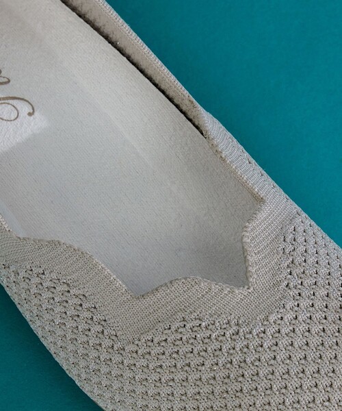 【撥水】スカラップニットフラットパンプス（パンプス）｜Tiaclasse（ティアクラッセ）