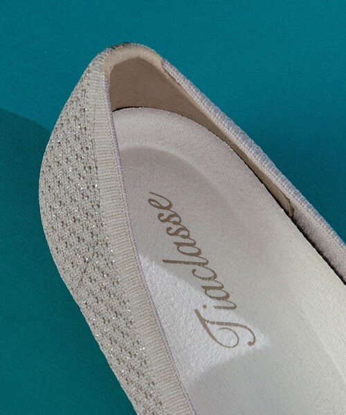 【撥水】スカラップニットフラットパンプス（パンプス）｜Tiaclasse（ティアクラッセ）