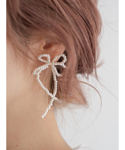 JUMELLE（ジュメロ）の「pearl butterfly pierce（ピアス（両耳用）・レディース・ホワイト・FREE）」の10枚目の写真