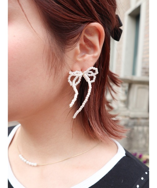 JUMELLE（ジュメロ）の「pearl butterfly pierce（ピアス（両耳用）・レディース・ホワイト・FREE）」の17枚目の写真