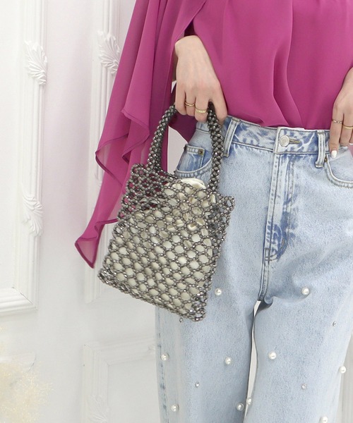 やーこ様の予約専用ページ　キラキラ　ビーズ　パーティーバッグ　ピンク やーこ様の予約専用ページ キラキラ ビーズ パーティーバッグ ピンク