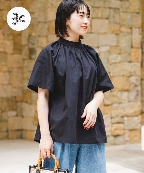 ITEMS URBANRESEARCH（アイテムズ アーバンリサーチ）の「『UR GREEN』ハイネックブラウス（シャツ/ブラウス・レディース・ミント/ホワイト/ブラック・FREE）」の2枚目の写真