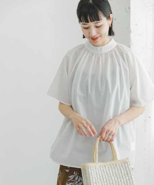 ITEMS URBANRESEARCH（アイテムズ アーバンリサーチ）の「『UR GREEN』ハイネックブラウス（シャツ/ブラウス・レディース・ミント/ホワイト/ブラック・FREE）」の5枚目の写真