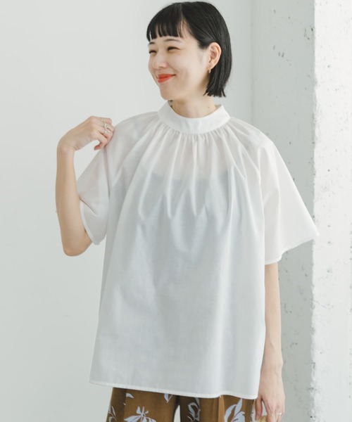ITEMS URBANRESEARCH（アイテムズ アーバンリサーチ）の「『UR GREEN』ハイネックブラウス（シャツ/ブラウス・レディース・ミント/ホワイト/ブラック・FREE）」の6枚目の写真