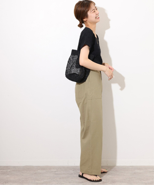 JOURNAL STANDARD relume（ジャーナルスタンダード　レリューム）の「《追加》コットンリネンツイルベイカーパンツ（その他パンツ・レディース・オリーブ/ネイビー・36/38）」の5枚目の写真