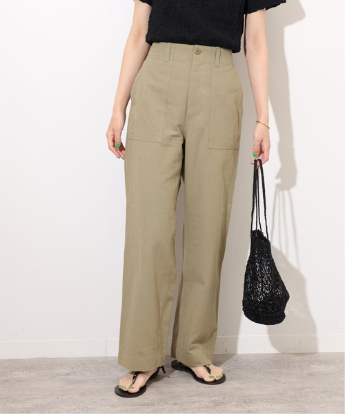 JOURNAL STANDARD relume（ジャーナルスタンダード　レリューム）の「《追加》コットンリネンツイルベイカーパンツ（その他パンツ・レディース・オリーブ/ネイビー・36/38）」の9枚目の写真
